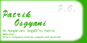 patrik osgyani business card